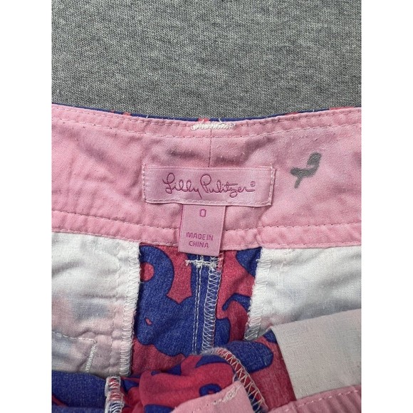 Lilly Pulitzer rare print Pink Tusk in Sun Elephant Shorts Size 0 callahan - Picture 2 of 9
